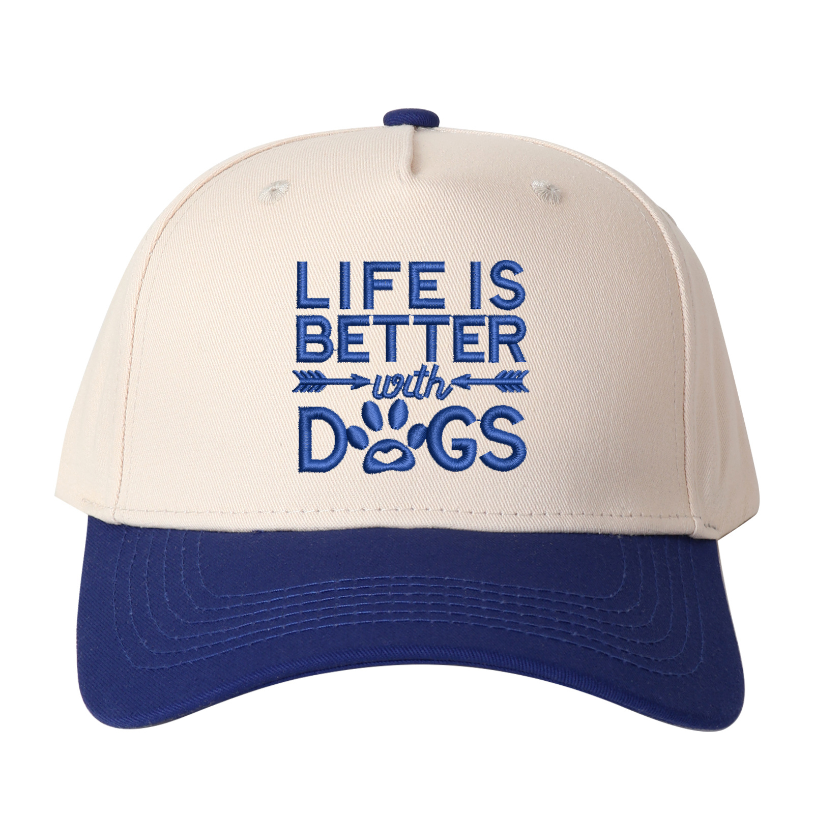Life Is Better With Dogs Embroidered Trucker Hat product details