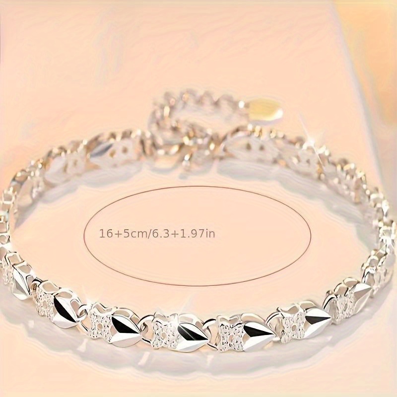 925 Silvery Plated Bracelet - Elegant Charming, Perfect For Casual Attire And Special Occasions_voghion.com