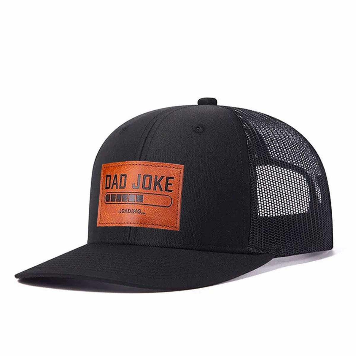 Dad Joke Loading... Leather Patch Trucker Hat product details