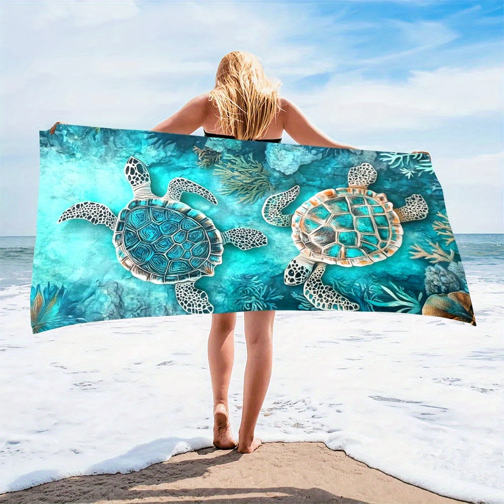 1 extra großes, schnelltrocknendes, sandfreies, leichtes Mikrofaser-Strandtuch | Polyester, modernes Design, 240 g/m², ideal für Reisen, Outdoor-Aktivitäten und Schwimmen_voghion.com