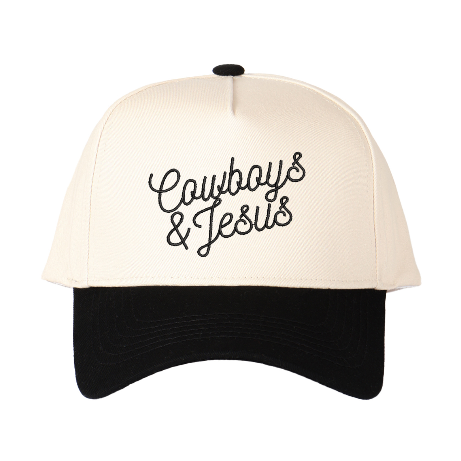 Cowboy & Jesus Embroidered Trucker Hat product details