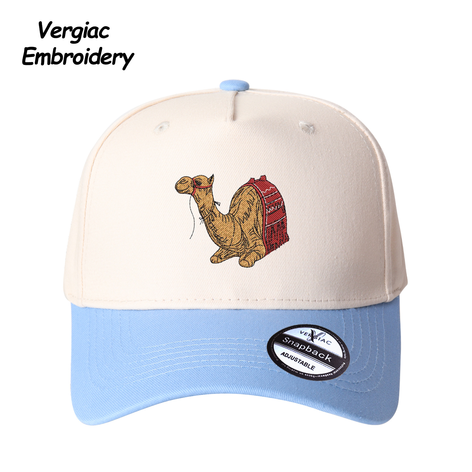Camel Embroidered Trucker Hat product details
