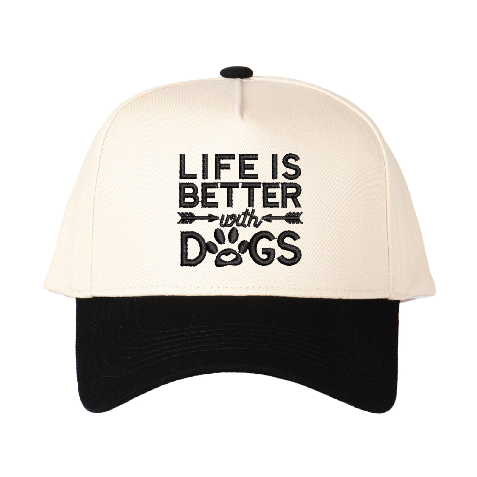 Life Is Better With Dogs Embroidered Trucker Hat product details