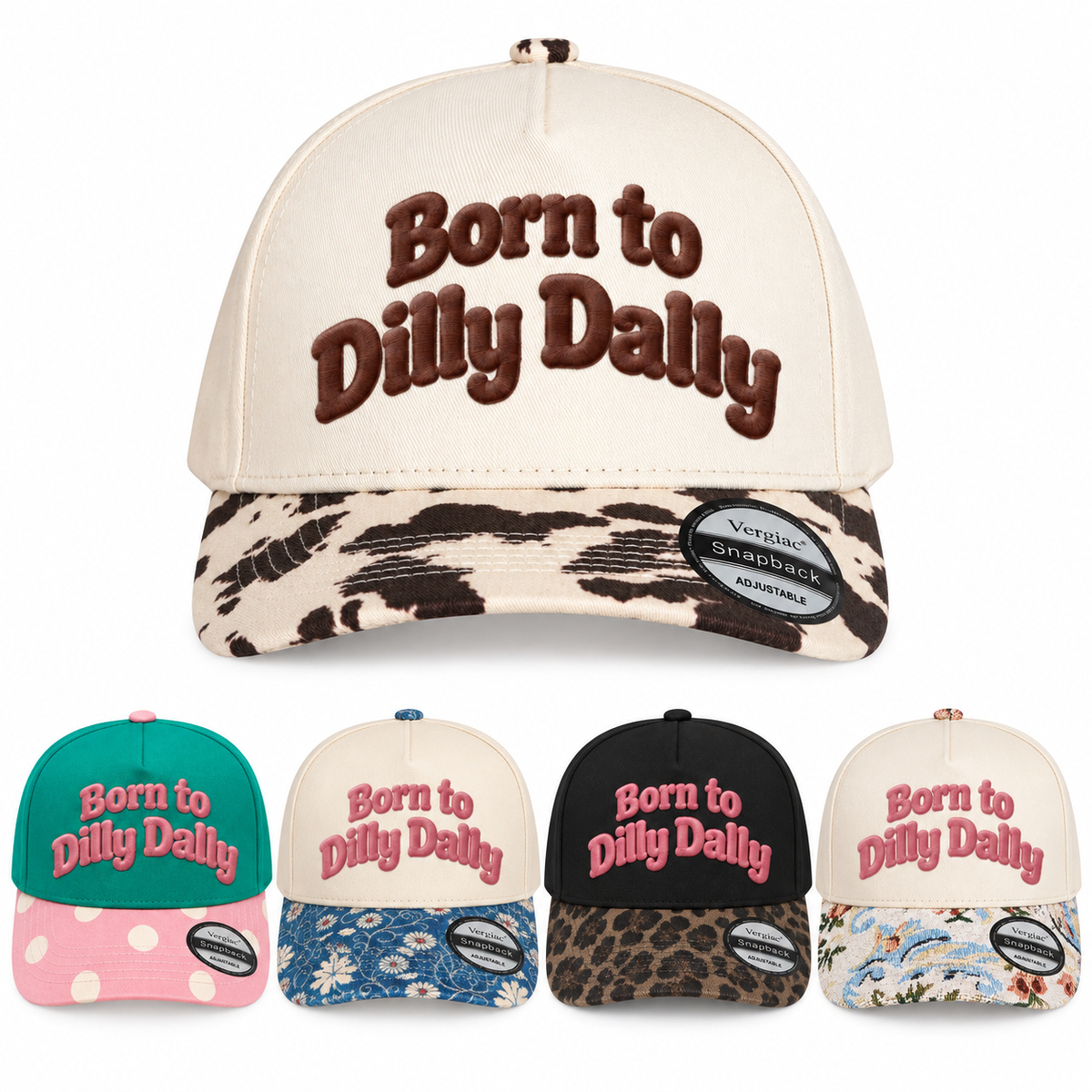 Born To Dilly Dally 5-Panel Trucker Hat product details
