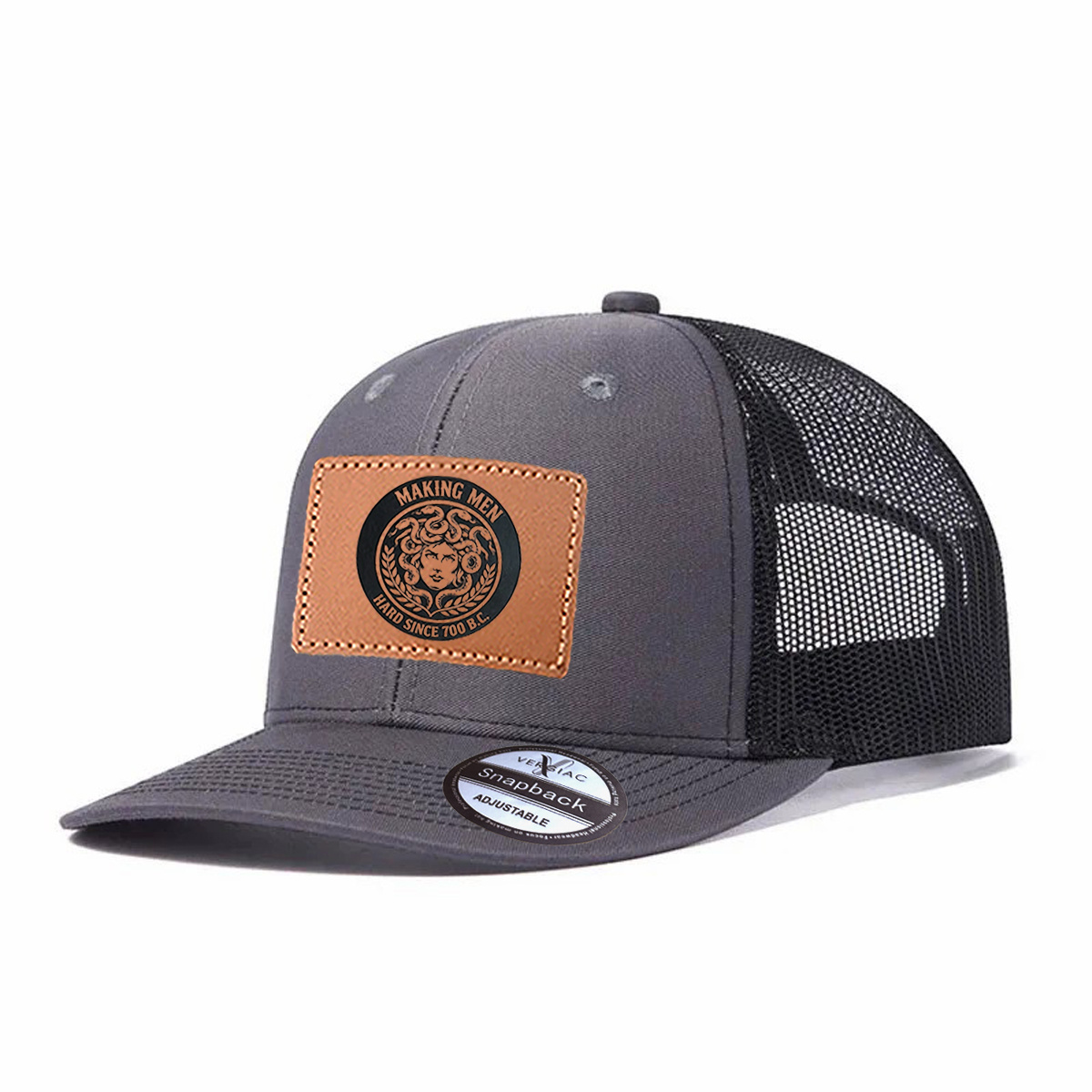 Making Men Hard Since 700 B.c Leather Patch Trucker Hat product details