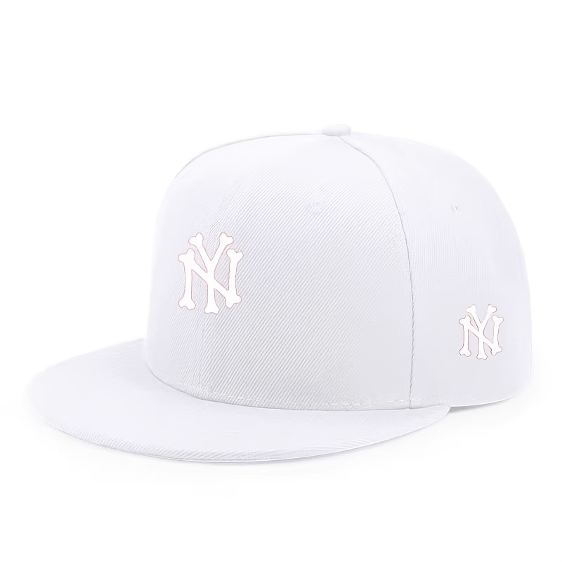 NY Letter Print Flat-Brim Cap product details