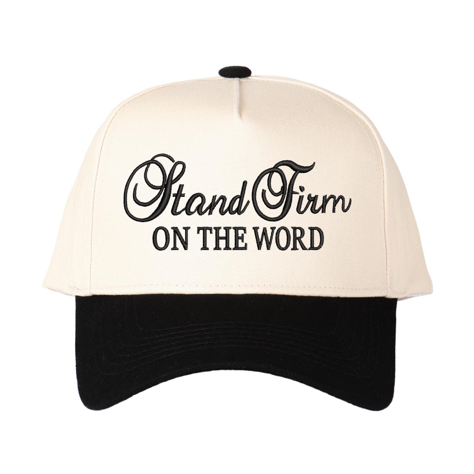 Stand Firm On The Word Embroidered Trucker Hat product details