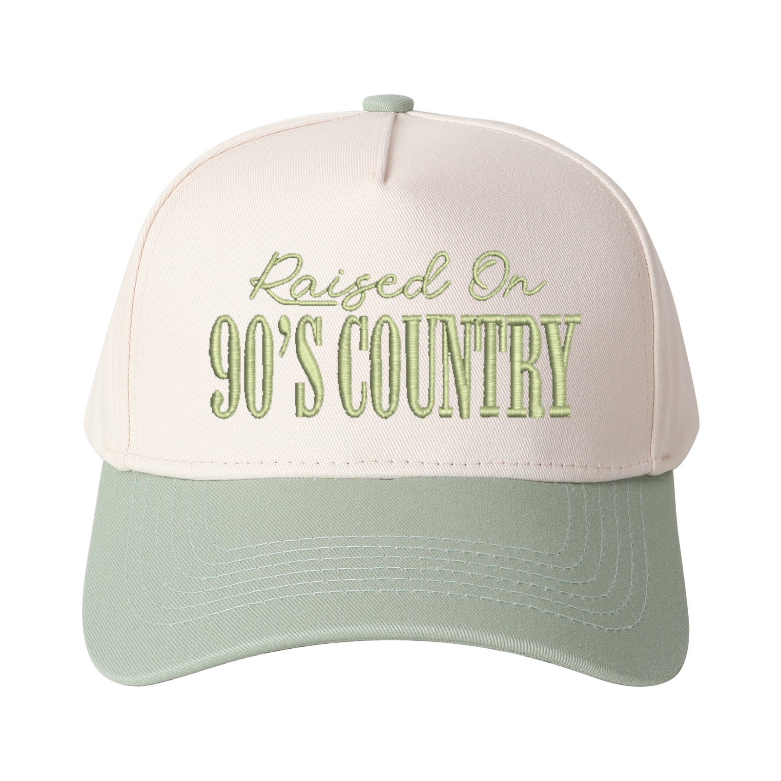 Raised On 90's Country Embroidered Trucker Hat product details