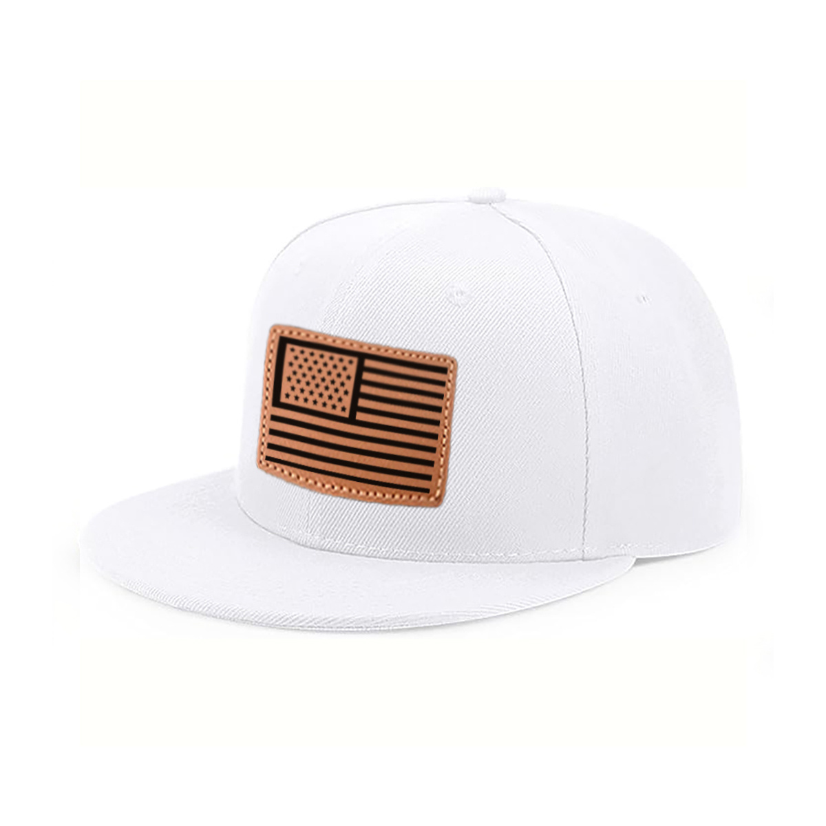 American Flag Leather Patch Trucker Hat product details