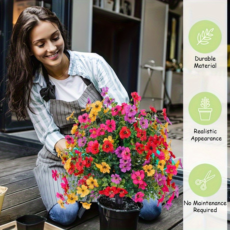 Artificial Violet Flowers with Ground Spike Fake Plants Garden